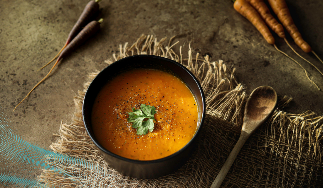 a bowl of orange soup 