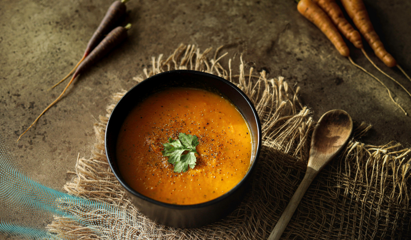 a bowl of orange soup 