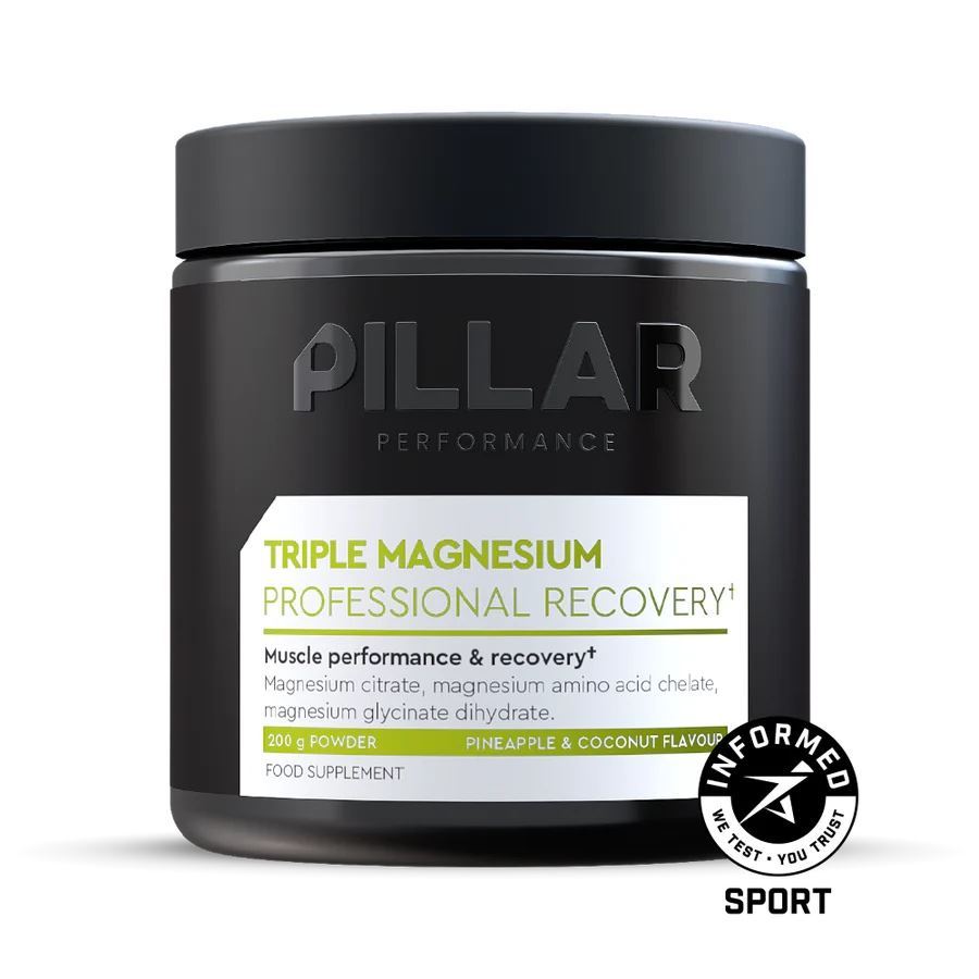 PILLAR Performance: TRIPLE MAGNESIUM (200g Powder / 50 serves) Glass Jar