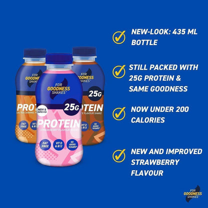 For Goodness Shakes RTD - High Protein Shake - 435ml x 8 bottles (25g Protein)