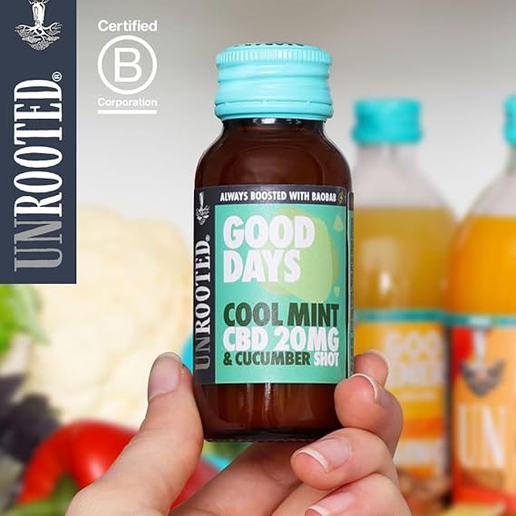 Unrooted Baobab Boosted Shots with CBD: 60ml Glass Bottles (12 pack)