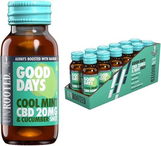 Unrooted Baobab Boosted Shots with CBD: 60ml Glass Bottles (12 pack)