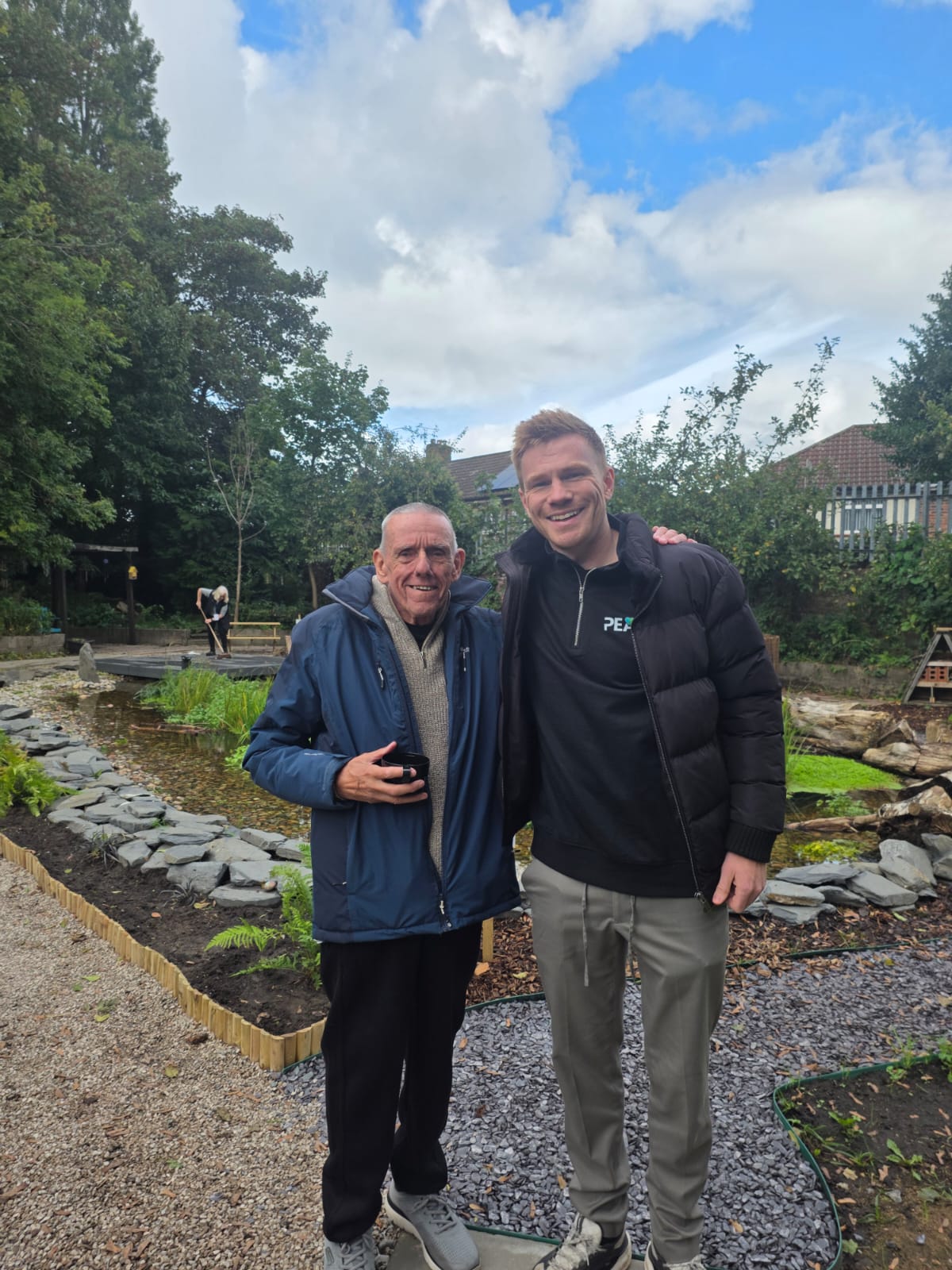 PEAK4 head of elite performance Duncan Watmore with volunteer lead Ron Watkins at the Fazakerley Wildlife Pond