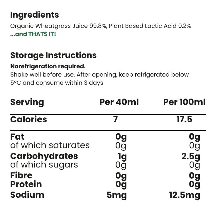 Organic Superfoods Company Wheatgrass Juice Shots 28 x 40ml