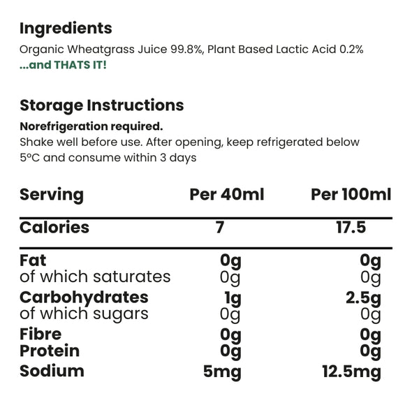 Organic Superfoods Company Wheatgrass Juice Shots 28 x 40ml