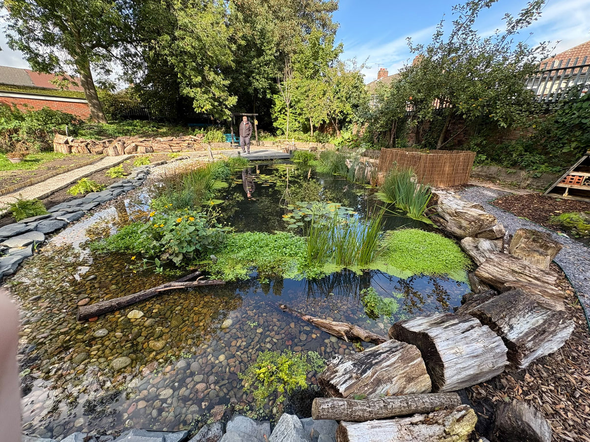 The new wildlife pond at Karonga Gardens in Fazakerley