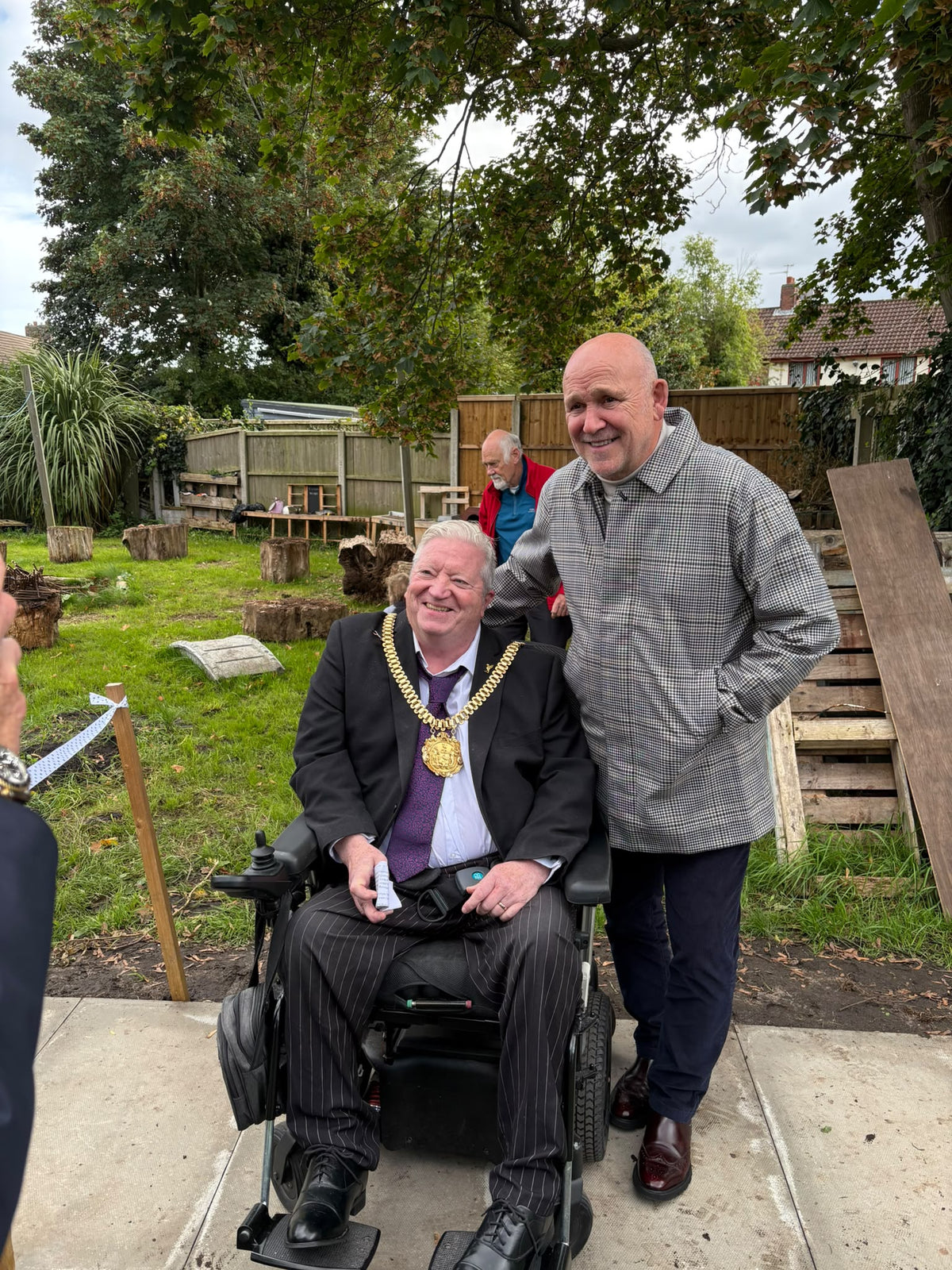 The Lord Mayor of Liverpool with former Manchester United assistant manager Mike Phelan at the Fazakerley Wildlife Pond opening