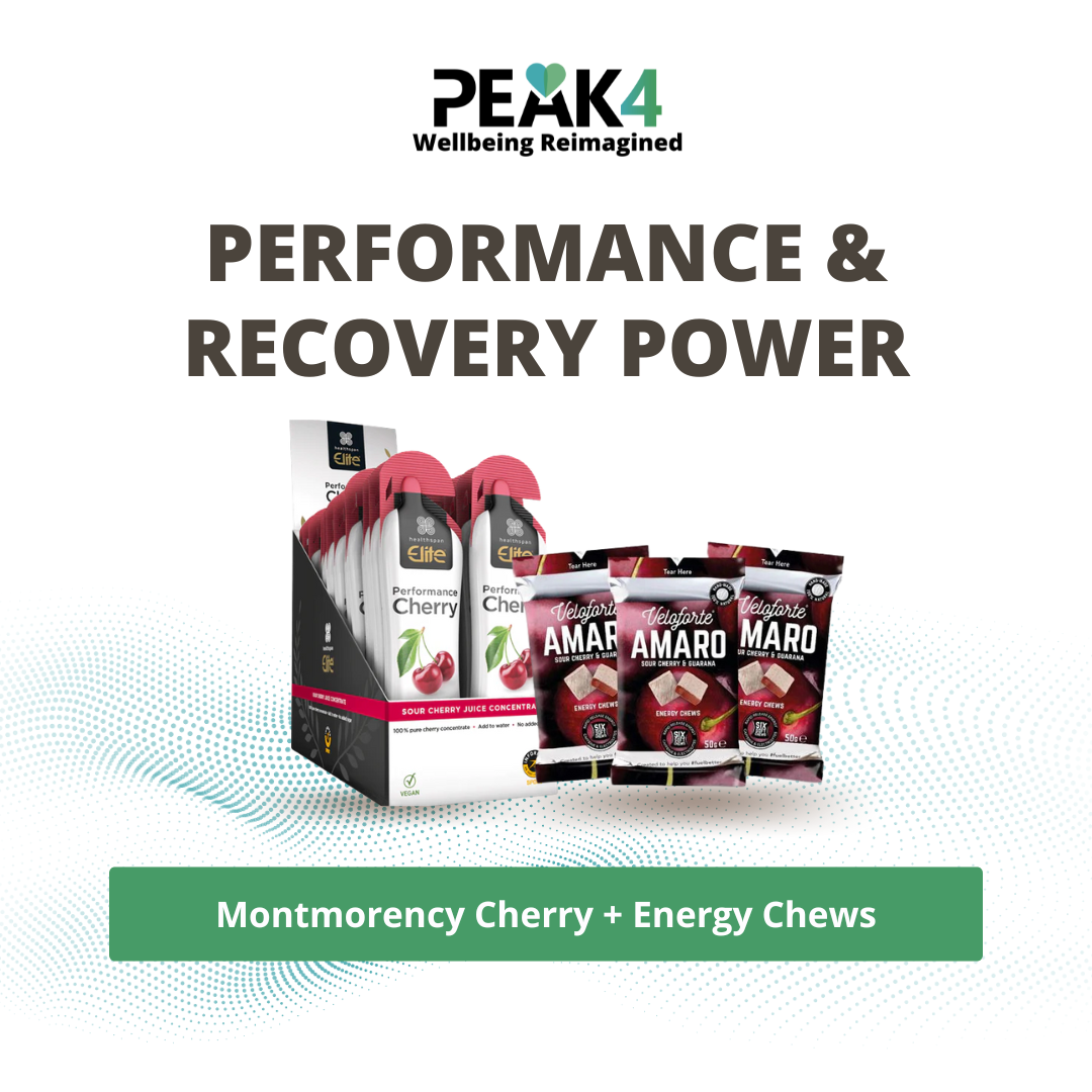 Performance & Recovery Power | Montmorency Cherry + Energy Chews (Veloforte & Healthspan)