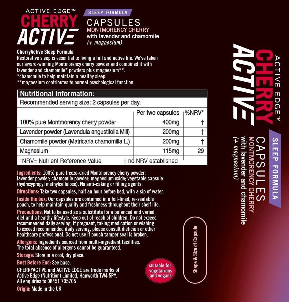 Cherry Active Sleep Formula Capsules | Natural Sleep Support with Melatonin