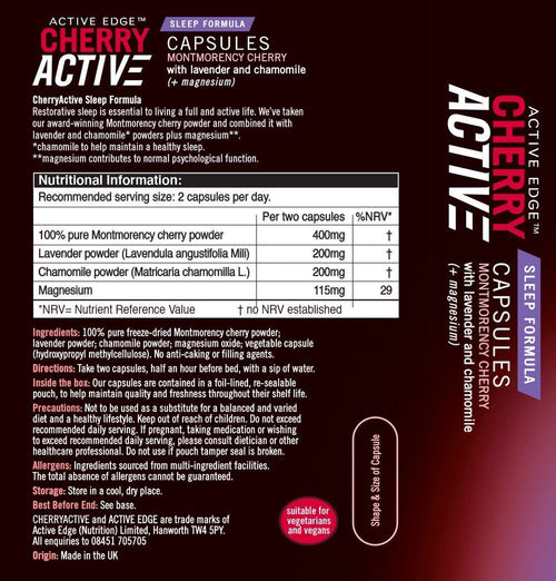 Cherry Active Sleep Formula Capsules | Natural Sleep Support with Melatonin
