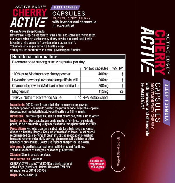 Cherry Active Sleep Formula Capsules | Natural Sleep Support with Melatonin