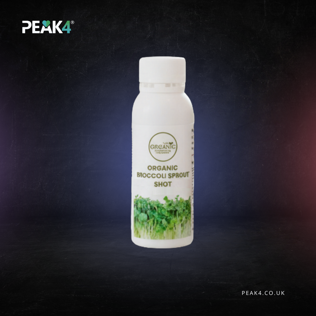 Organic Superfoods Company Broccoli Sprout Juice Shots 28 x 40ml - PEAK4 infographic 1 of 4