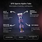 OTE Sports Hydro Tabs | Box of 6, 20 Tablet Tubes |  Elite Hydration for Peak Performance - PEAK4 infographic 2 of 4